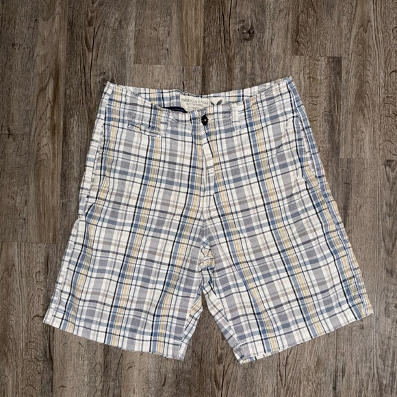Y2K American Eagle Plaid Shorts - Picture 1 of 8